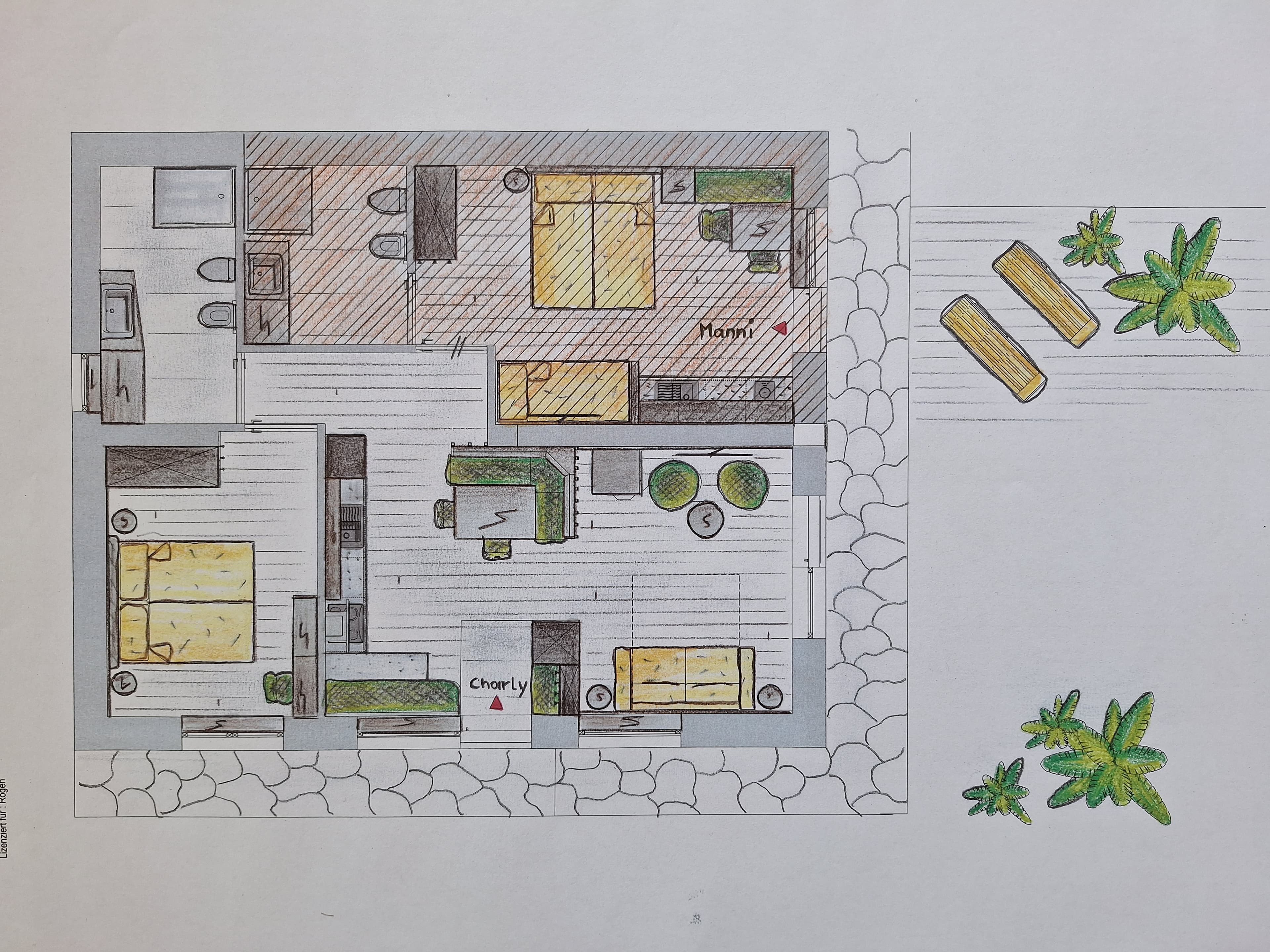 Grundriss der Ferienwohnung Charly
